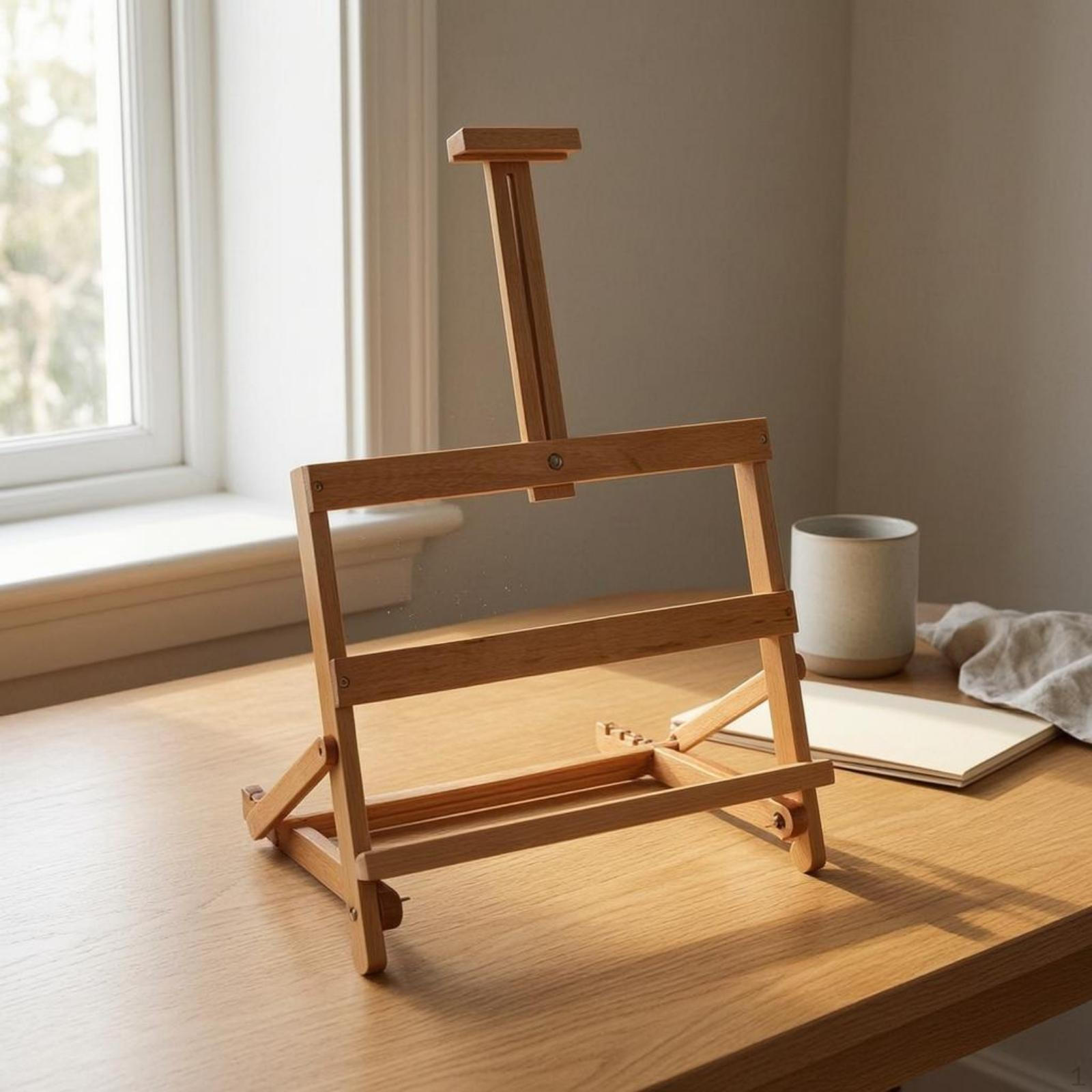 Desktop Folding Easel Foldable Adjustable Beech Wood W07d