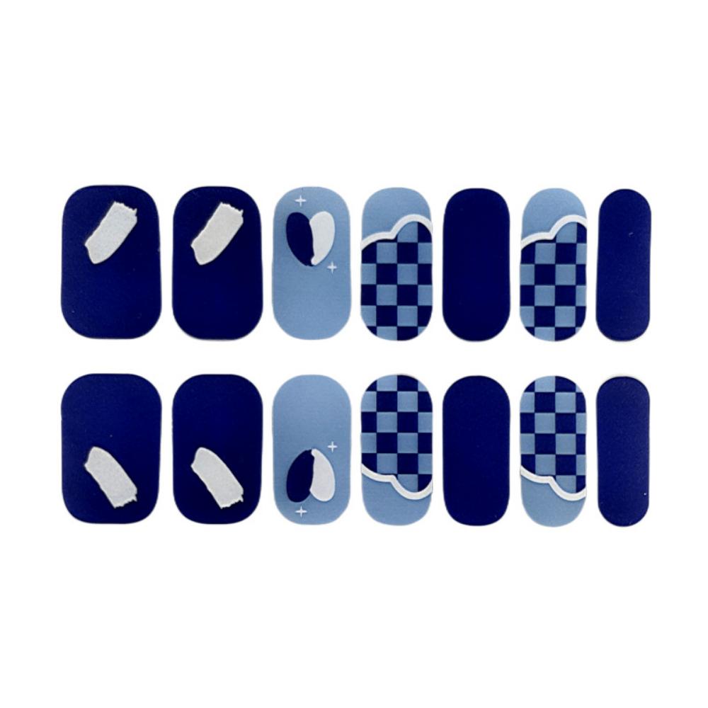 New type of bake-free gel nail polish film, full sticker, plaid spring and summer flower nail art film, nail film, waterproof paper patch