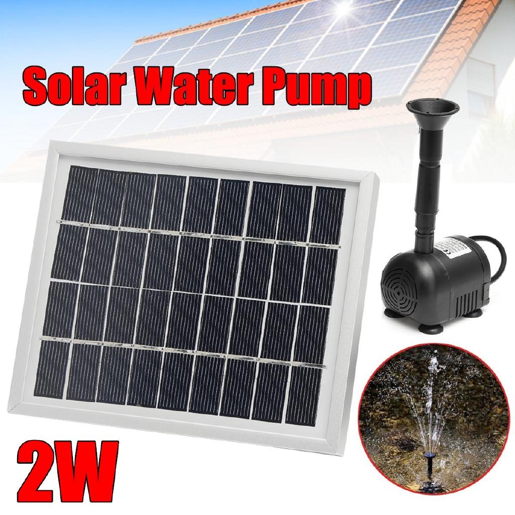 Solar Water Panel Pump Power Pool Submersible Fountain Garden Plants Watering Power Fountain Pond Garden Outdoor Decor 2W