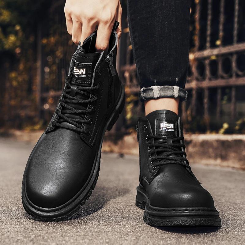 Security Boots Men Mens Ankle Boots Leather Dress Booty Man Men's Leather Winter Shoes Work & Safety Shoes Casual Sneakers Shoe