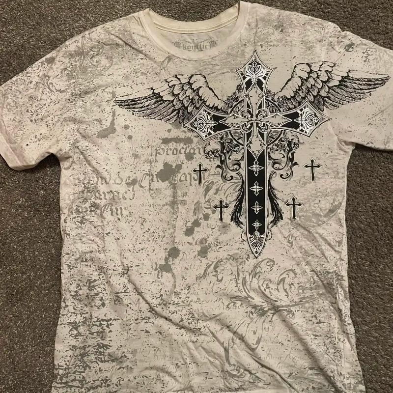 T-shirt da uomo estiva 3D stampata in stile Street Gothic, taglia grande. Tessuto Morbido e Traspirante Adatto per l'Uso Quotidiano