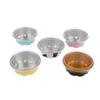 50Pcs Round Baking Cups Aluminum Foil Wih Lids Reusable Cupcake Cups Desserts Flans Cake Pudding Jello Cups Kitchen Tools