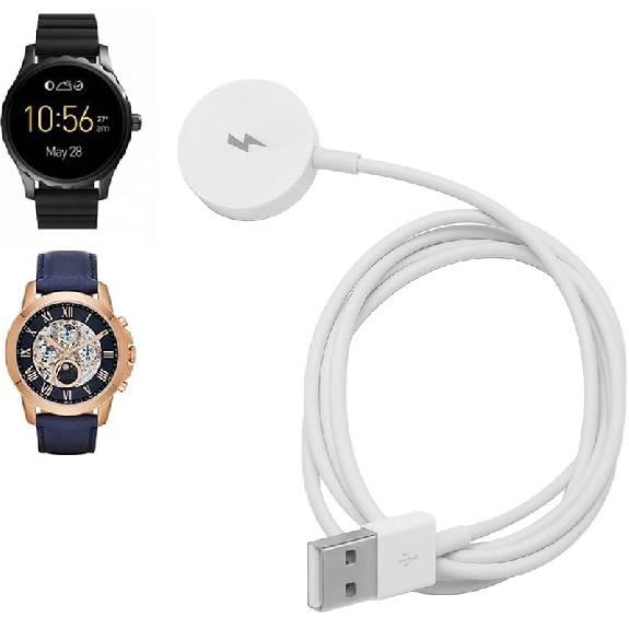 Smart Watch Charger for Fossil 1 2 3, USB Smartwatch Charging Cable Dock Charger Stand. (Black)