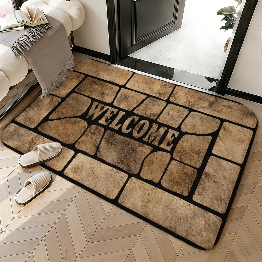Soft Absorbent Non-Slip Rug Stone Welcome Floor Mat Home Decor Doormat Bedroom Floor Mat Shower Carpet