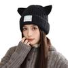 Fashionable and Versatile Warm Cat Ear Wool Hat for Women In Autumn and Winter Thickened Windproof Pullover Hat Japanese Casual Ear Protection Hat