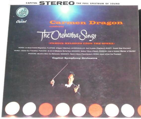 

LP Record CARMEN DRAGON CAPITOL SYMPHONY ORC The orchestra sings SP8440 CAPITOL RECORDS 1959 US Classical Used