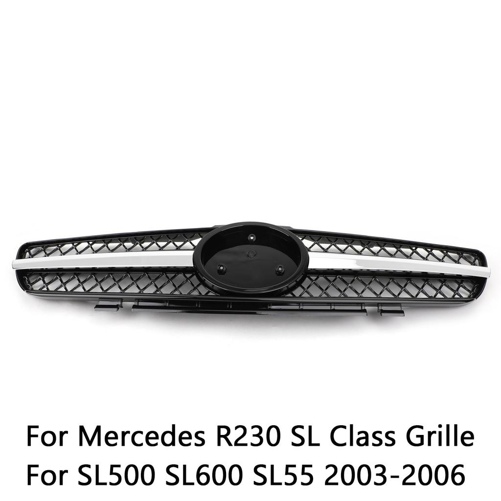 Front Bumper Grill Grille Fit Mercedes R230 SL500 SL600 2003-2006 1 Fin Star