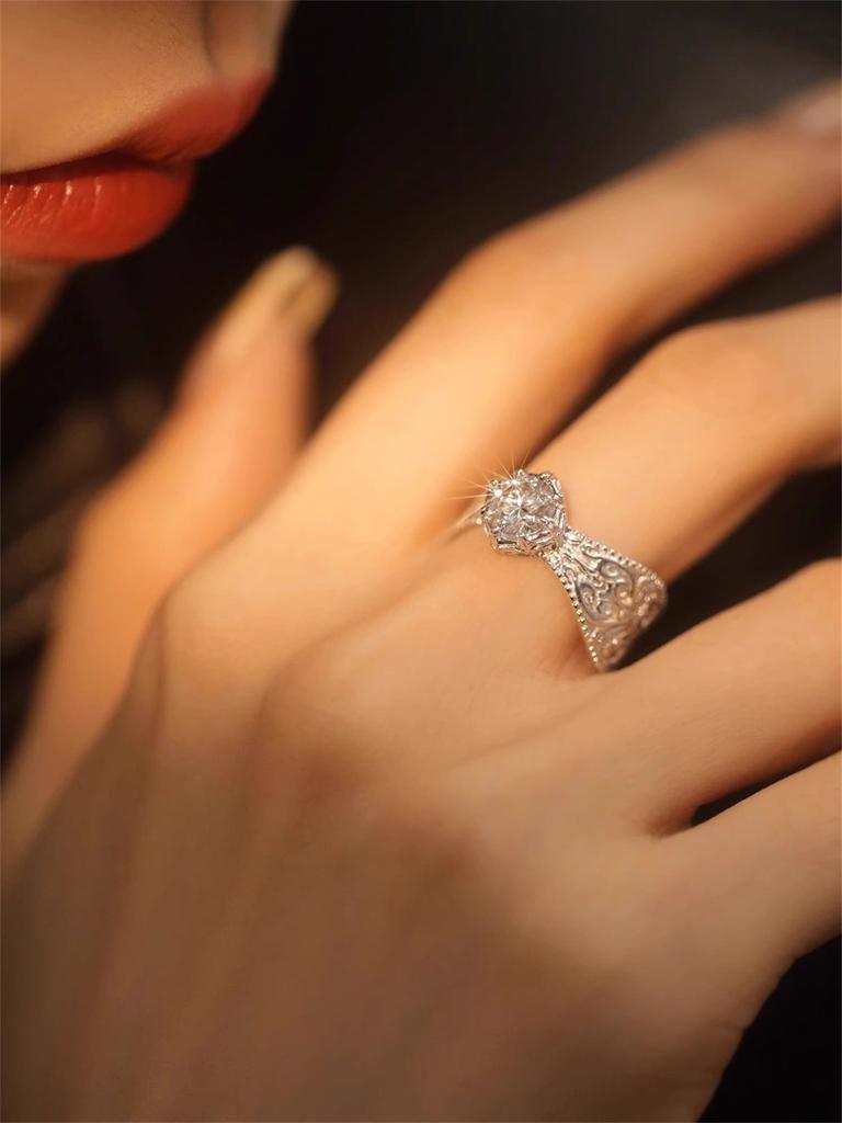 Over 120 Styles Korean style zircon diamond ring women's 925 sterling silver spring and summer niche light luxury high-end index finger ring open ring