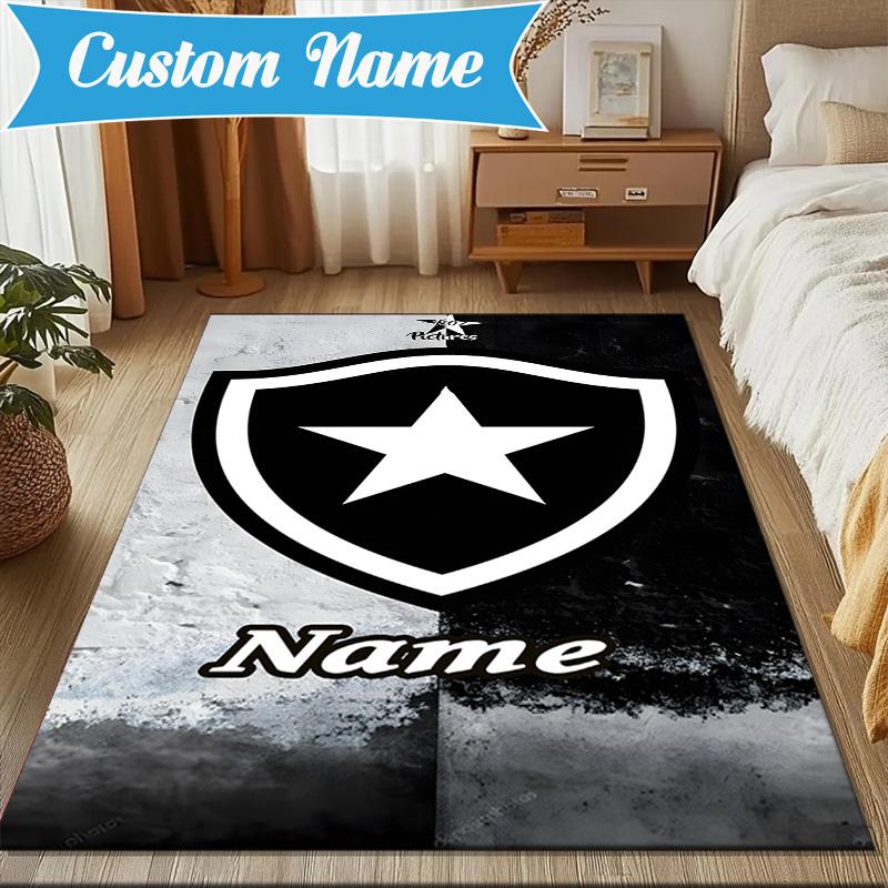 Custom Name Botafogo Emblem Pride Rug Game Carpet, Floor Mat for Bedroom Living Room Entryway Rug, Home Decor Idea Gift for Christmas birthday