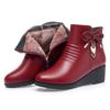 Autumn Winter Women’s Non-Slip Wedge Heel Ankle Boots - Warm Velvet Lined for Mature & Elderly