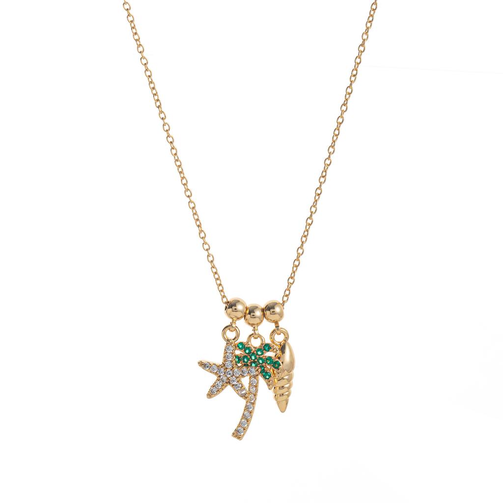 Pendant Simple Key Butterfly Love Starfish Zircon Pendant Cute Fashion Necklace Female