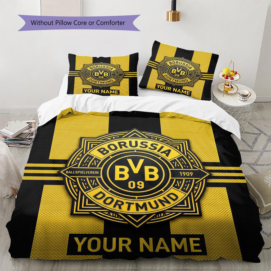 Custom Name BVB Pattern Bedding Quilt Set  Home Decoration  Gift (1 * Duvet Cover + 2 * Pillowcase  Without Core)