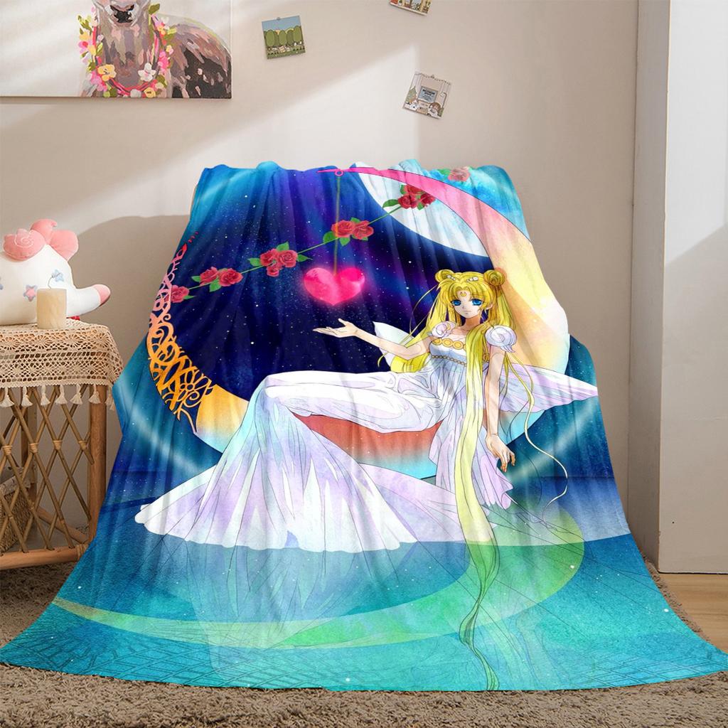 Japanese anime cute cartoon theme Sailor Moon Tsukino Usagi blanket suitable for home beds, sofa covers, office nap, outdoor warm blankets O13