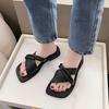 Internet celebrity temperament cool slippers women's summer wear high sense with skirt new French flat out beach shoes