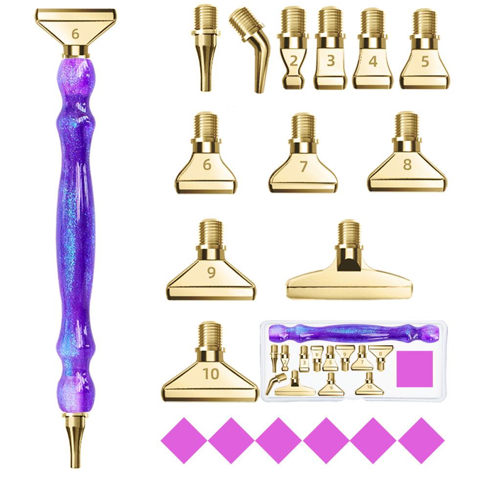 Diamant-Pinselset - Ein 19-teiliges Set lebendiger Farbverlaufswerkzeuge mit ergonomischen Griffen für präzises Diamantmalen