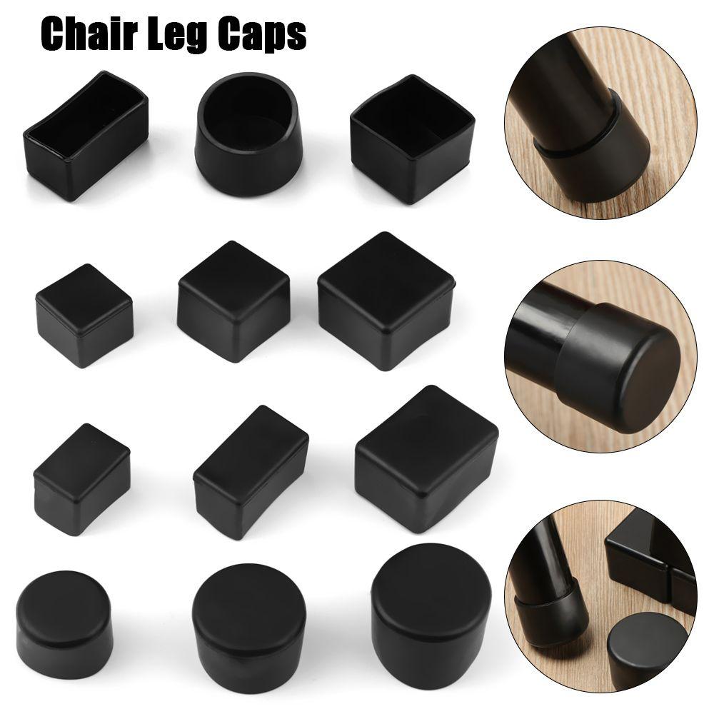 4pcs/set Furniture Table Covers Socks Hole Plugs Chair Leg Caps Rubber Feet Protector Pads Dust Cover Furniture Leveling Feet
