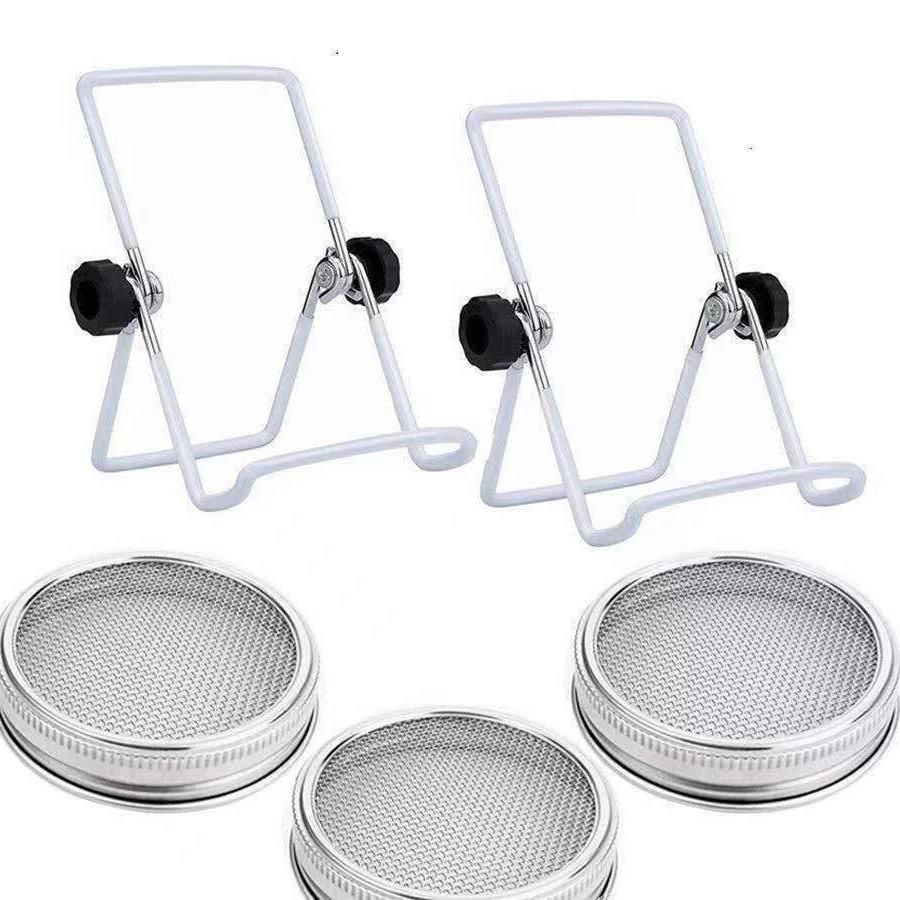 Pote de Conserva de Aço Inoxidável com Boca Larga de 32oz para Germinação com Suporte para Tela Filtrante