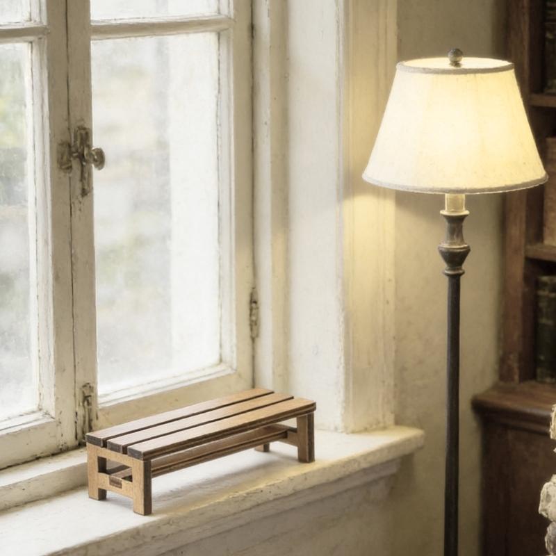 Miniatur Holzbänke Sitzgelegenheit für Puppenhäuser Maßstab 1/12 Realistisches Holzmöbel für Ausstellungen