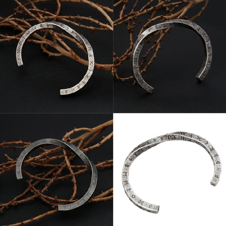 Simple Nordic Rune Bracelet Nordic Inspired Rune Open Cuff Bracelet for Men Stainless Steel Designs Bangle