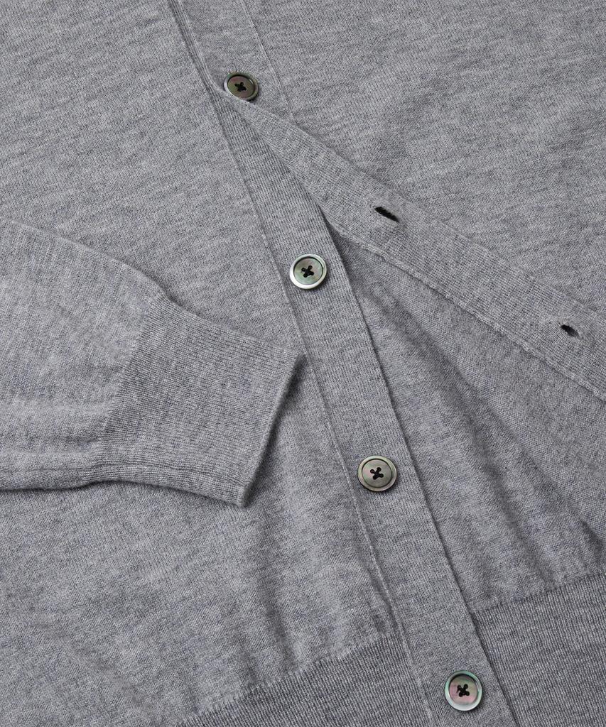 Branded [Superior] Essential Superfine V-Neck Cardigan [Melange Gray]