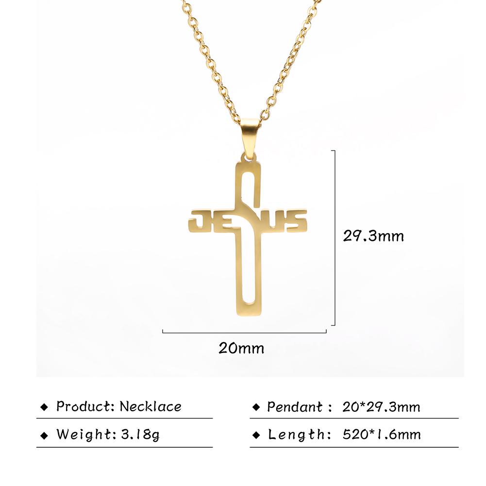 Cazador Jesus Kreuz Hohl Anhänger Halsketten für Damen Herren Christliches Choker Großhandel Edelstahl Schmuck Geburtstagsgeschenke