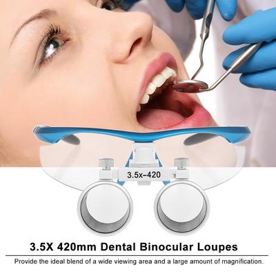 Teeth Dental Surgical Medical Binocular Loupes 3.5X 420mm Optical Loupes