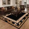 Marble Luxury Carpet for Living Room Decorations Sofa Table Large Area Rugs Black Gold Long Hallway Floor Mat Anti-slip Doormat