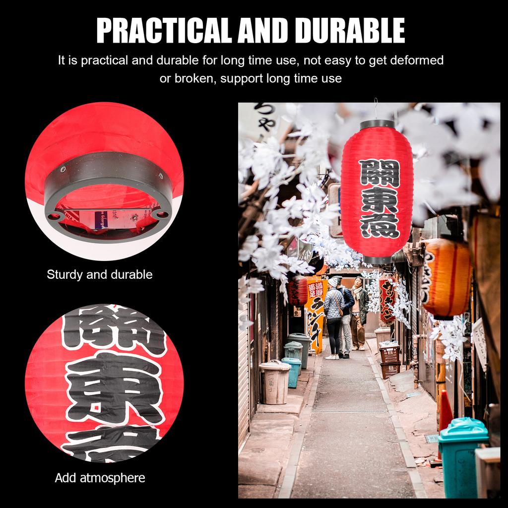 2Pcs Waterproof Japanese Lantern Cloth Sushi Shop Hanging Lantern Decor Sushi Party Decorations Traditional Japanese Style