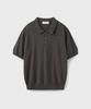 Yunionbeullu Hard Twist Narrow Stripe Polo Knit [Brown]