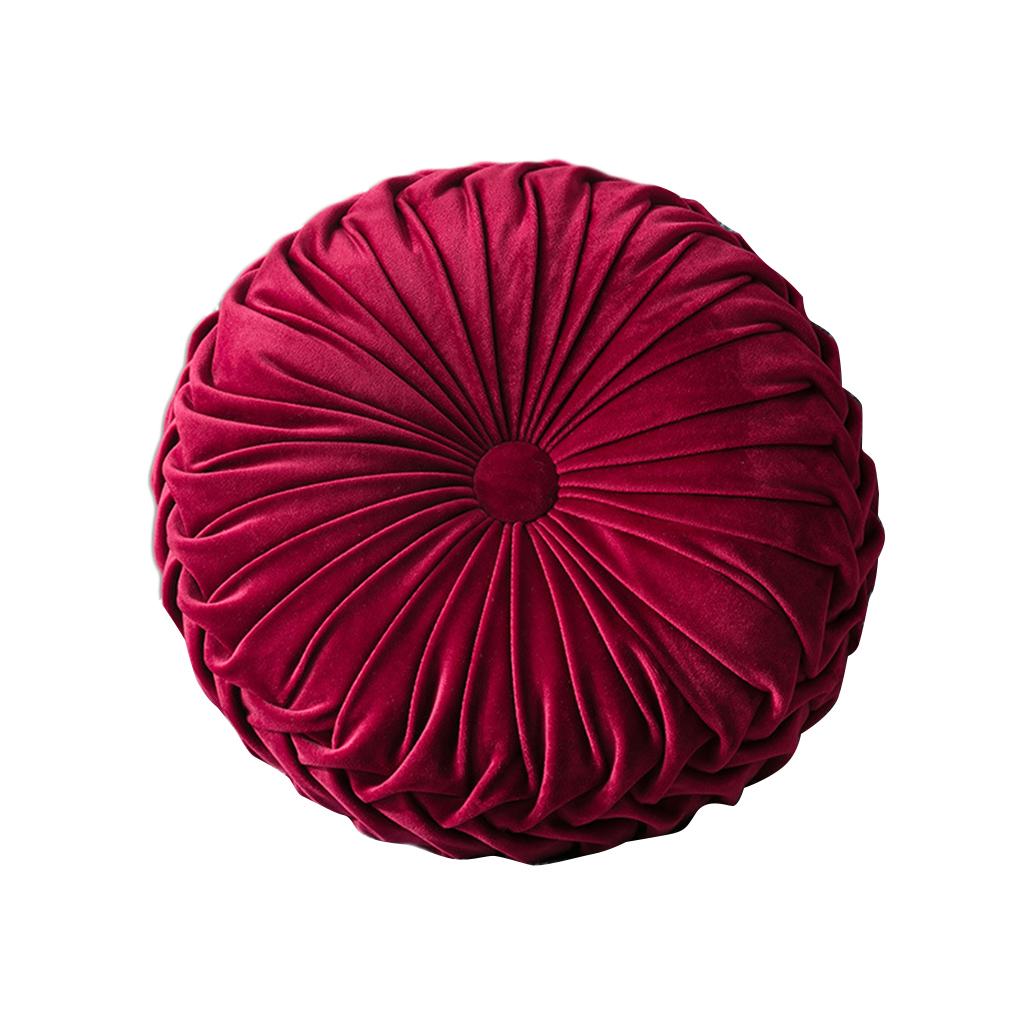Velvet Pleated Round Pumpkin Pillow Couch Cushion Floor Pillow Home Decoration
