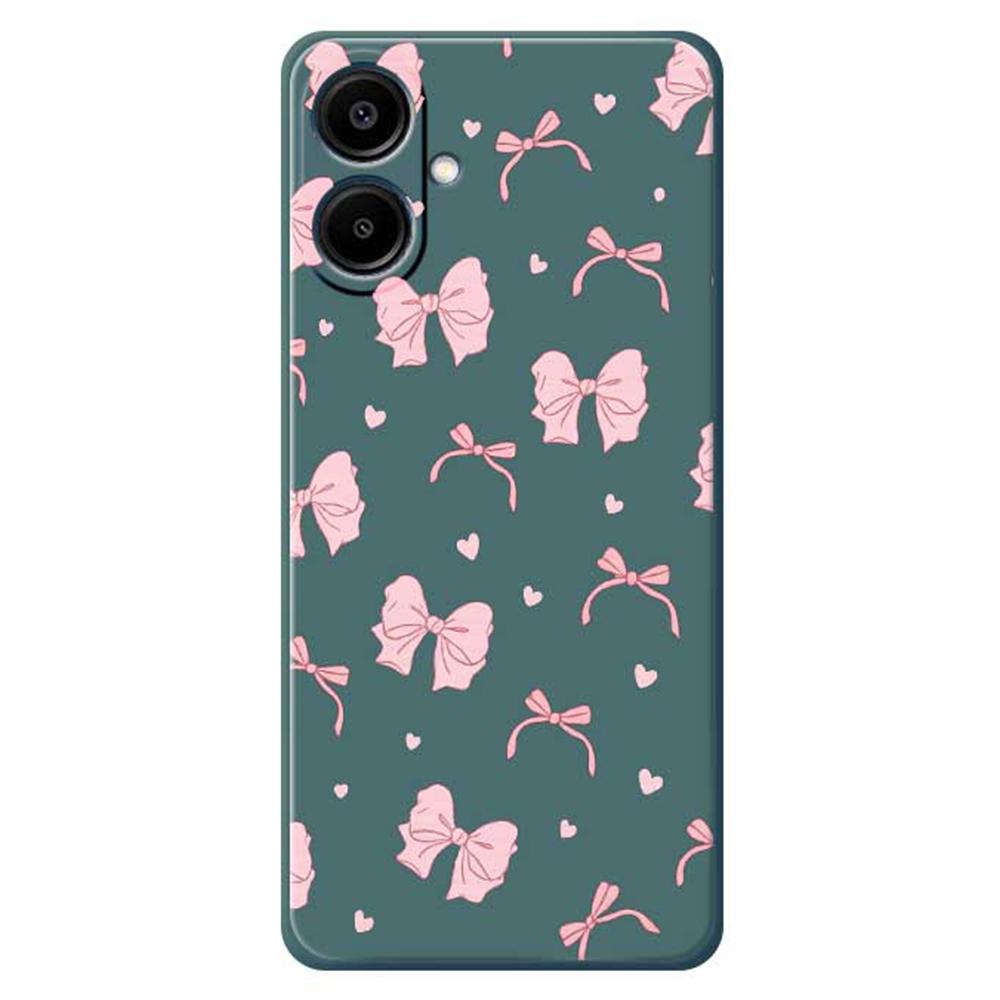 For Samsung Galaxy A07 4G Case Pink Bow Love Pattern Printing Straight Edge TPU Phone Back Cover