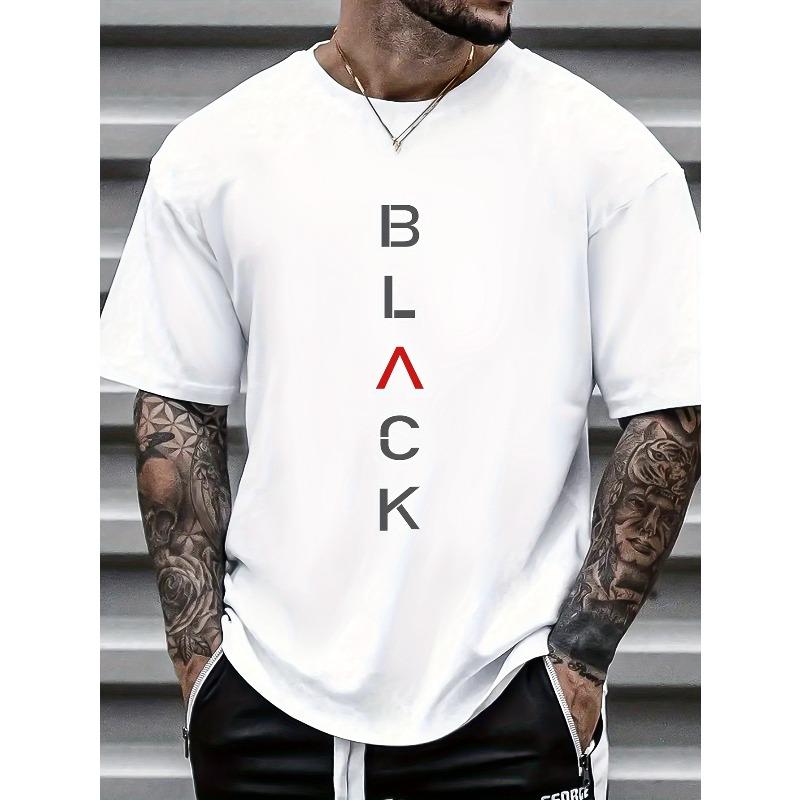 European sizes Summer Short Sleeve Pattern Print T-Shirt Versatile Men's Inner Wear Base Layer Short Sleeve
