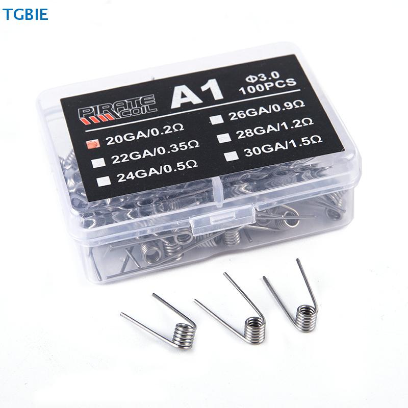 [TL][TL]100 Pcs/box High Quality A1 Coil Wire Heating Resistance Premade Coils DIY Prebuilt Coil Wire 3.0 Circle Diameter