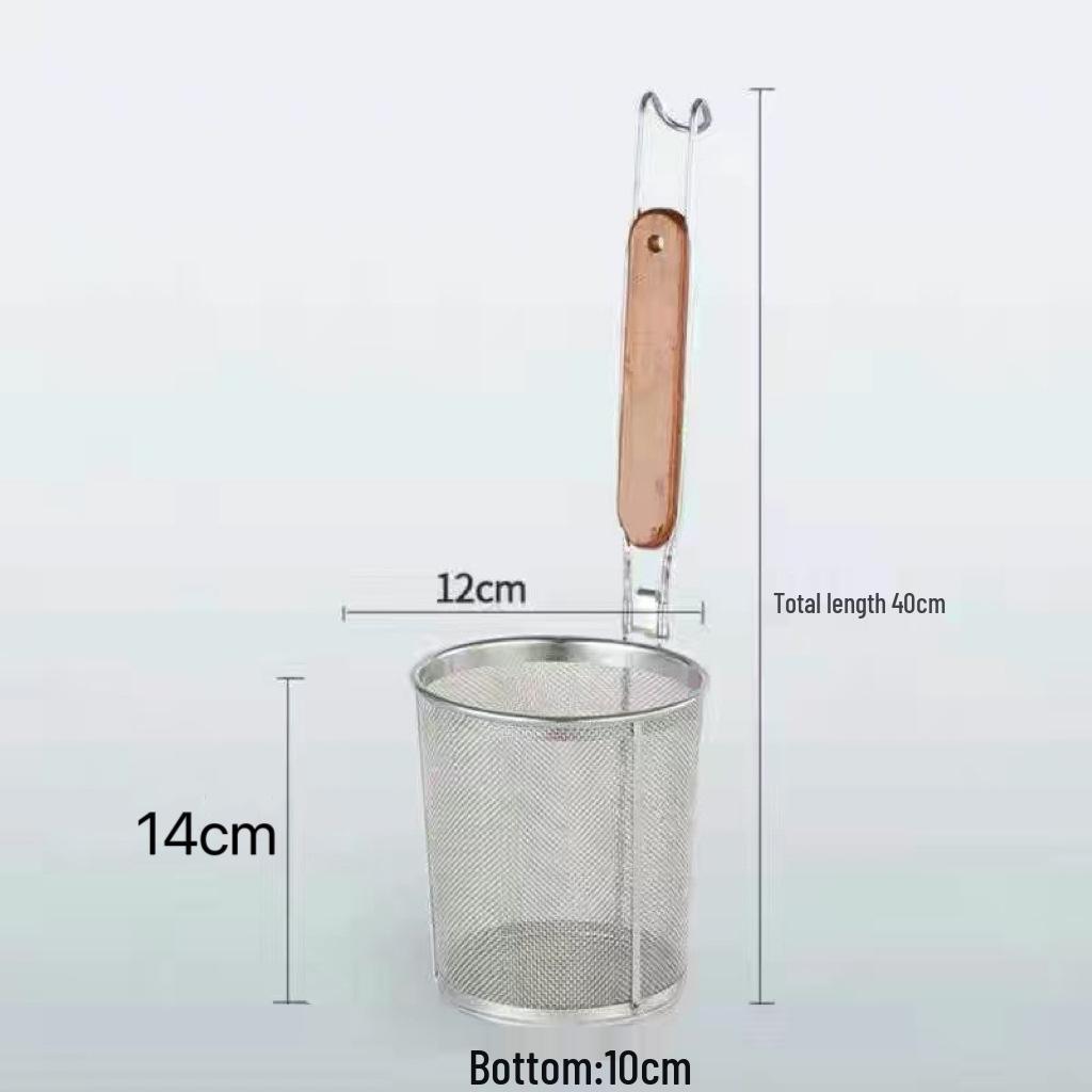 304 Stainless Steel Noodle Skimmer Ladle - Large Strainer for Mala Tang and Soup