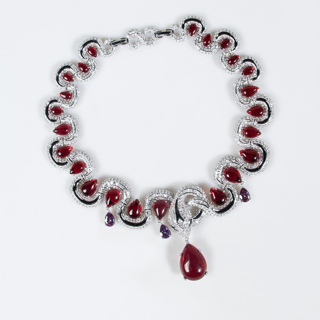 Spirit Snake Luxury Bridal Jewelry Set Zircon Necklace Zircon Earrings Jewelry