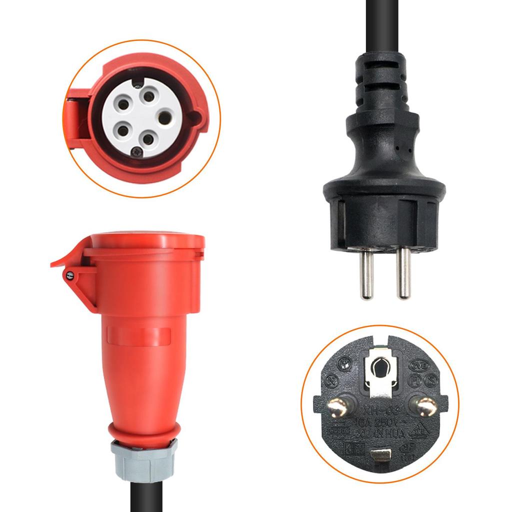 New Energy Electric Vehicle Industrial To Schuko Plug Adapter