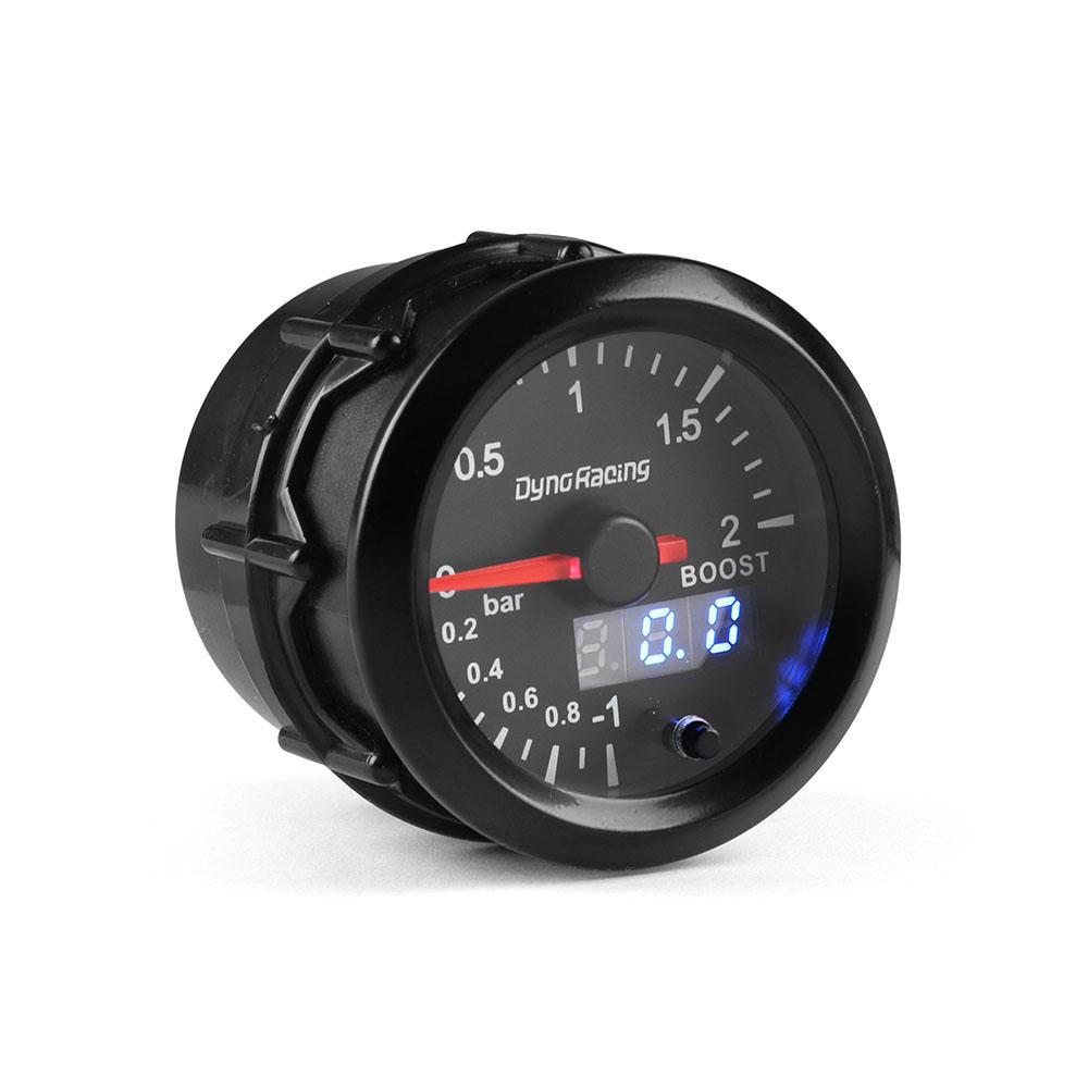 Dynoracing 2'' 52mm Dual Display 2BAR Turbo Boost gauge 7 colors Led Boost meter with Stepper Motor Car meter BX101496