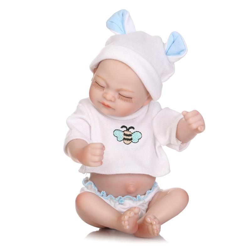 Cute 10.62inch Already Finished Doll Reborns Toddler Girl Baby Doll with Diaper & Bonnets Small Baby Size Girl Doll