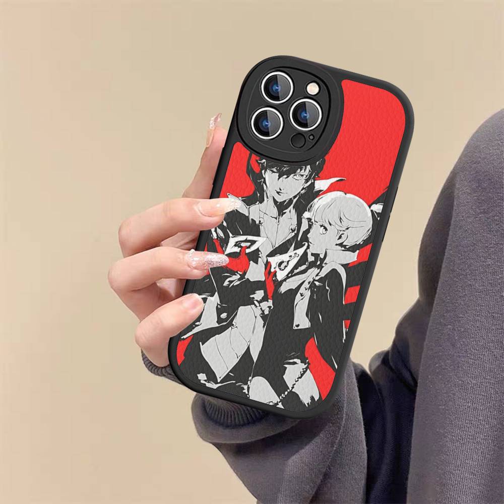 

1pc Classic P-PersonaS Video Game Phone Case For IPhone 16 15 14 13 12 11 Pro Max Plus Leather Cover iphone X
