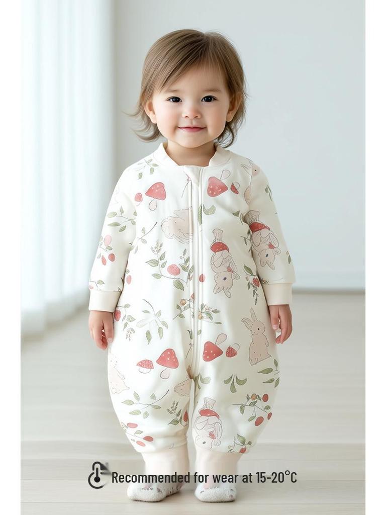 Newborn Split-Leg Sleeping Bag: Padded, Zippered, Anti-Kick Quilt for Home Wear