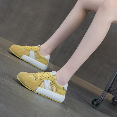 Color Matching German Training Shoes Women's Popular Through-net Thick-soled Versatile Non-slip Soft-soled Forrest Gump Shoes Casual Sports Shoes