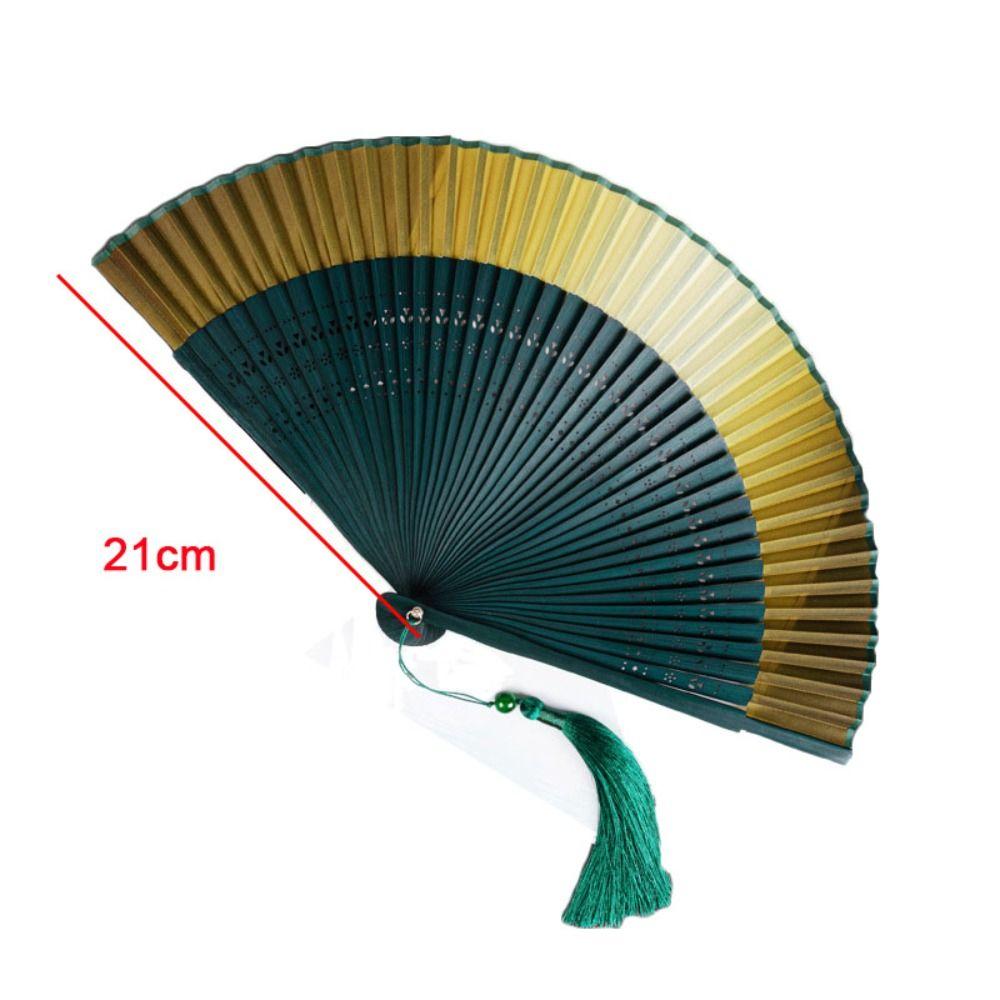 Chinese Style Folding Fan Bamboo Handle Props Fan Elegant Dance Hand Fan  Home Decoration