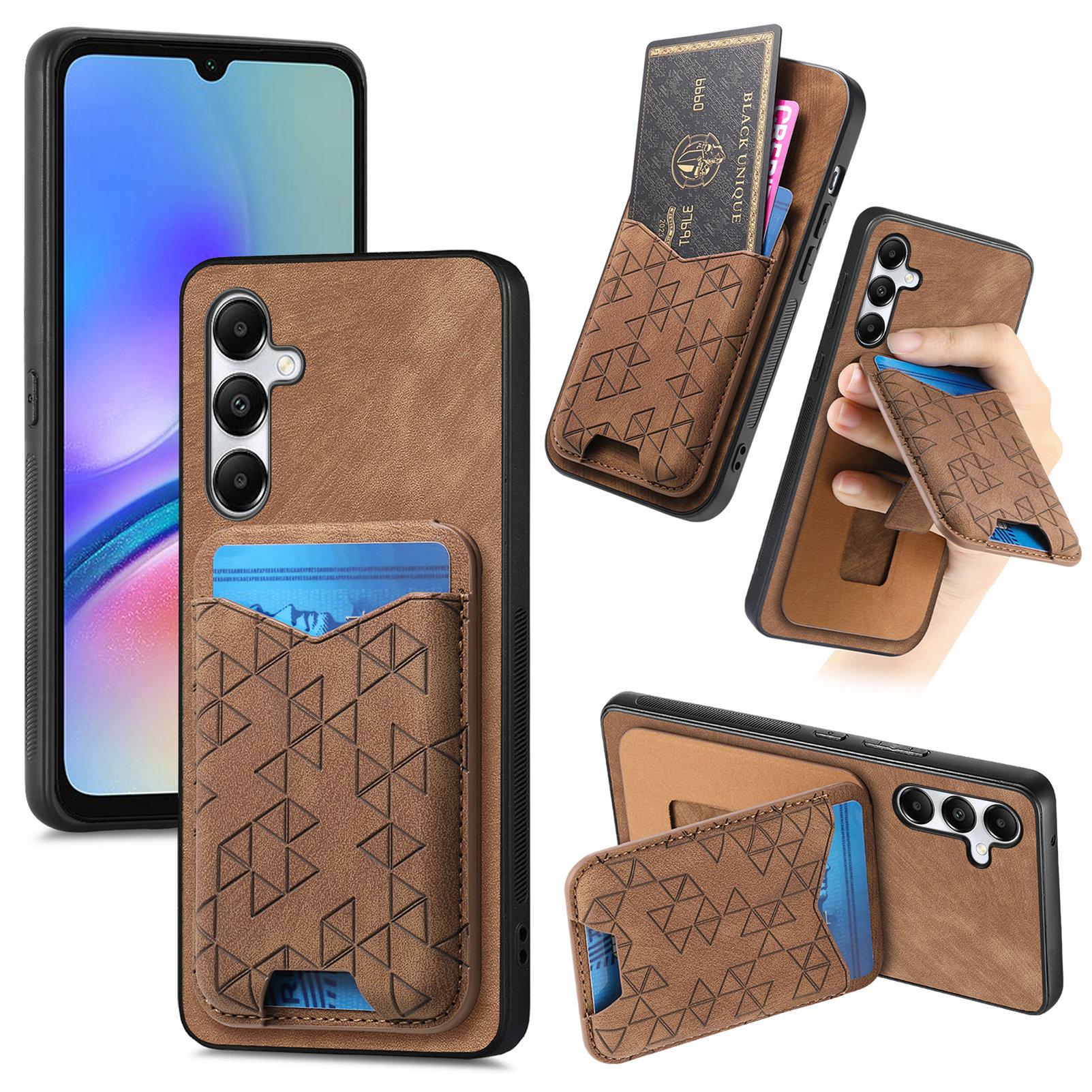 

Чохол для Samsung Galaxy A05s 4G із візерунком, тримач для картки, підставка, шкіряна задня кришка Brown