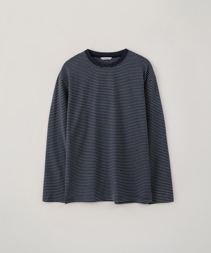BLANKROOM Pencil Stripe Long Sleeve Tee_Indigo Blue