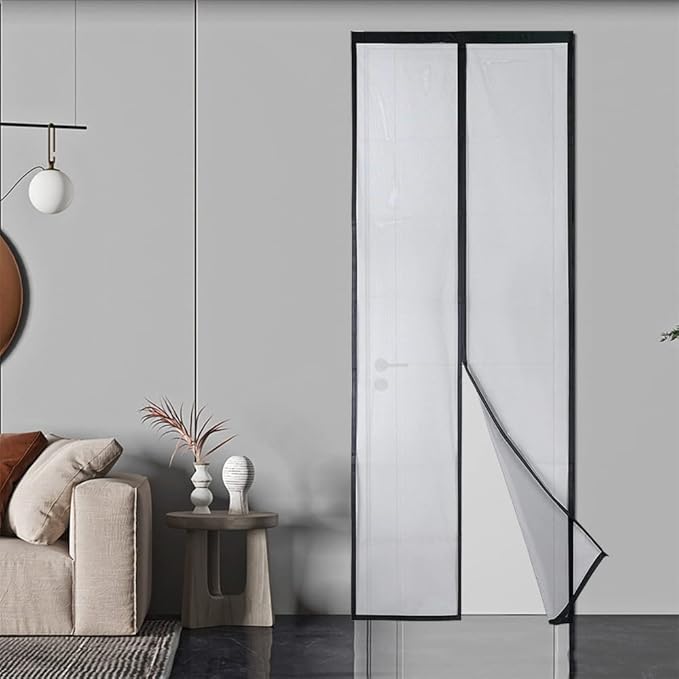 Moskitiera magnetyczna do drzwi osłona przed owadami 90x212cm czarna