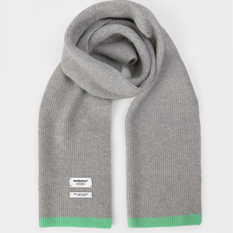 Mellotory Kaschmir 100 Lippenlinien-Schal (hellgrau)