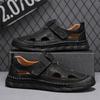 Summer Men's Leather  Casual Closed Toe Sandals Casual  Sandals for Men Casual Shoes Handmade Leather Shoe