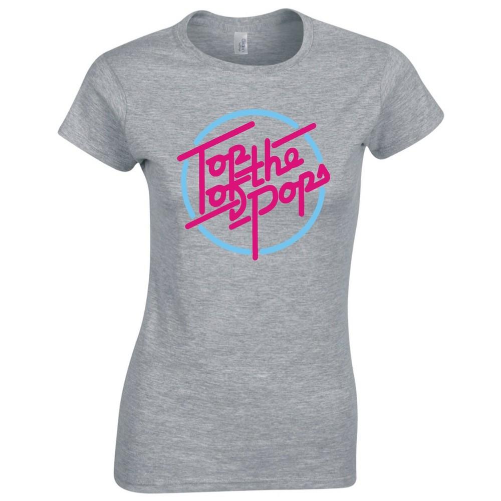 Inspired By Top Of The Pops Retro Logo Music Tv Ladies Skinny Fit Tshirt