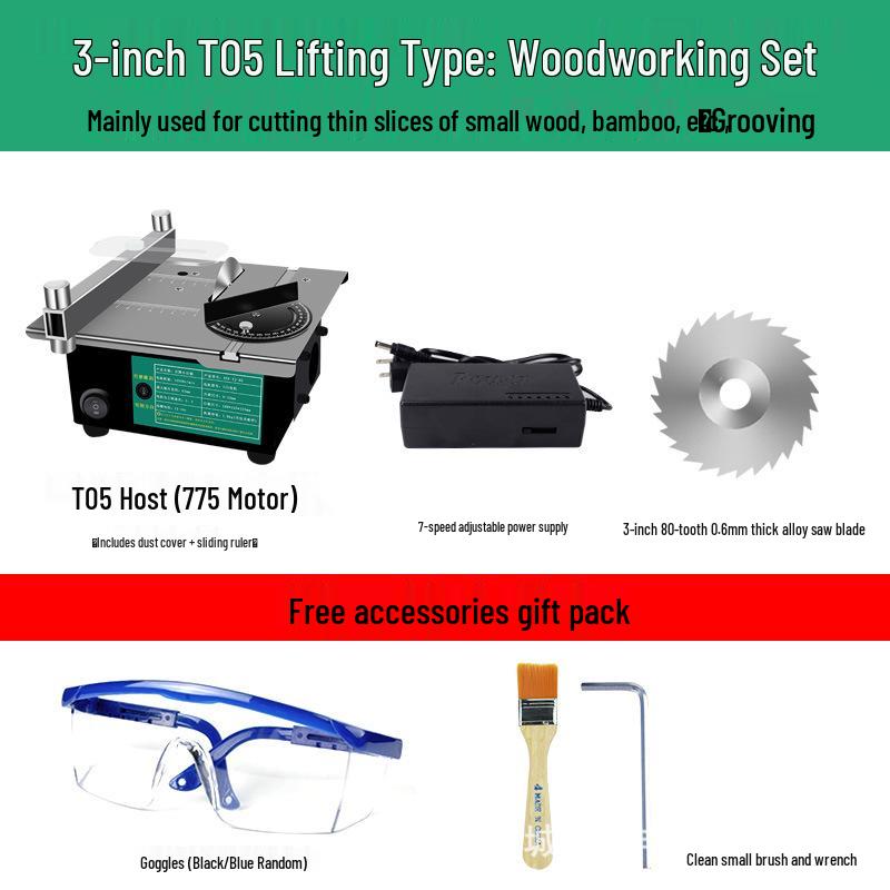 Compact Mini Table Saw for Woodworking and Acrylic Cutting