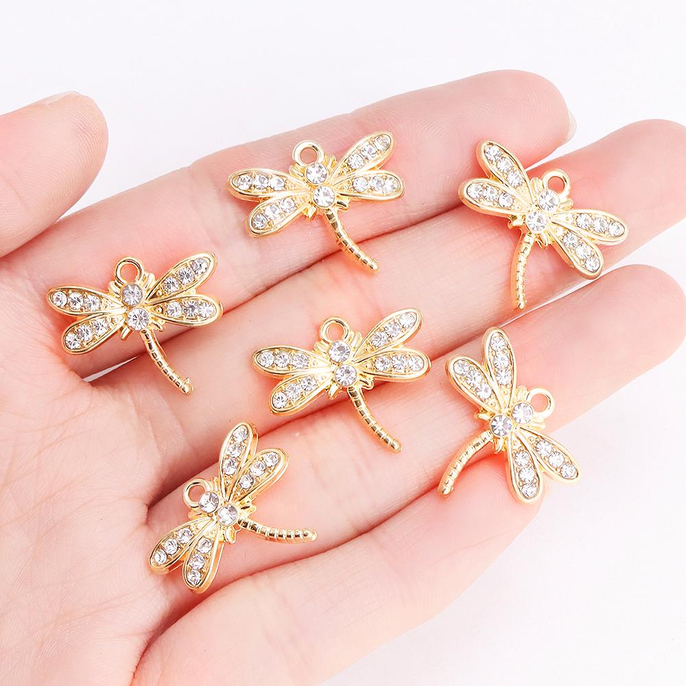 10Pcs Fashion Crystal Zircon Butterfly Pendant Women Exquisite Luxury Butterfly Charms Clavicle Necklace Jewelry DIY Accessories